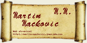 Martin Mačković vizit kartica